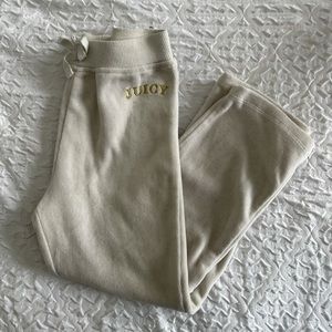 Toddler girl ivory juicy couture velvet track pants